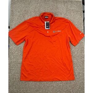 Nike Polo Shirt Mens XL Orange Dri-Fit Golf Performance New Tags Logo Sure Sport